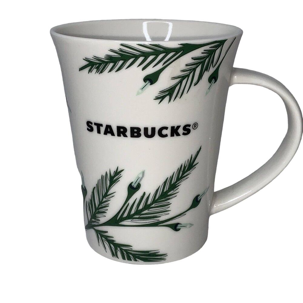 Starbucks 10oz Coffee Mug Cup Limited Edition Christmas Holiday Twig Lights